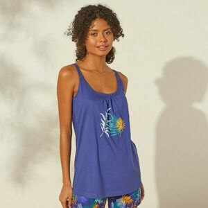 Pamut és makramé pizsamafelső középen nyomtatott mintával kép