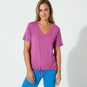 Egyszínű, v-nyakú póló húzózsinórral kép