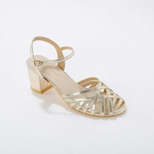 Fémszínű sarokszandál kép