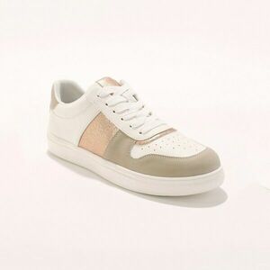 Platform tornacipő rézbetétekkel, fehér/bézs színben kép