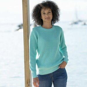 Pulóver kerek nyakkal és sima mintával kép