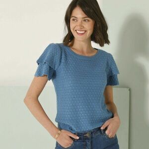 Rövid ujjú póló kötött anyagból, mintás mintával kép