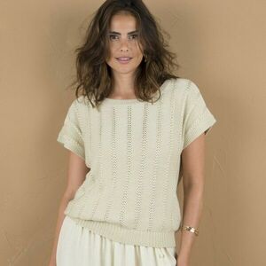 Rövid ujjú, kötött, mintás póló kép