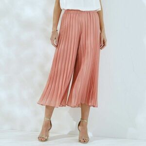 Rakott széles 7/8-as nadrág rugalmas derékkal kép