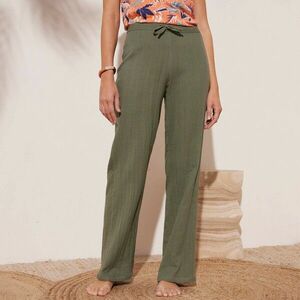 Széles szárú nadrág dupla pamut gézből kép