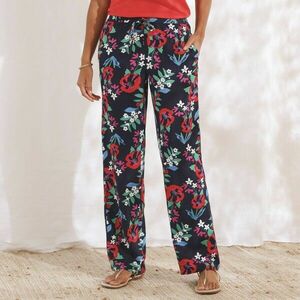 Széles, omlós nadrág rugalmas derékkal és nyomtatással, viszkózból készült. kép