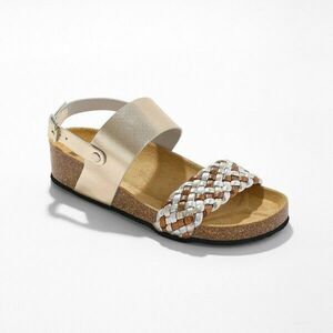 Bőr pántos szandál parafa talppal kép