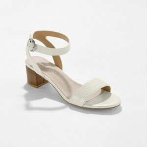 Magassarkú szandál fából készült, krokodilbőr hatású szandál kép