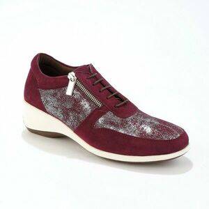 Cipzáras bőr tornacipő, ék alakú talppal kép