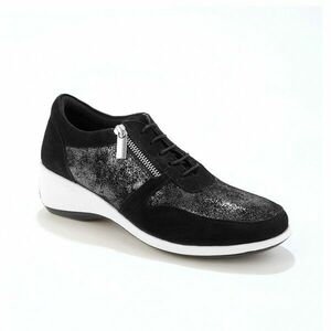 Cipzáras bőr tornacipő, ék alakú talppal kép