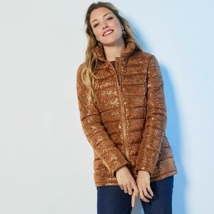 Rövid steppelt fényes kabát kép