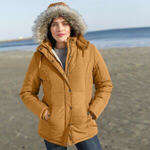 Meleg bélésű kabát kapucnival kép