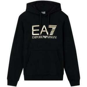Pulóverek Ea7 Emporio Armani Logo Series Cotton Hoodie Black/Gold kép