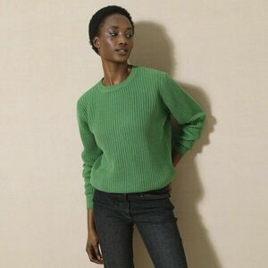 Pulóver kerek nyakkal és sima mintával kép