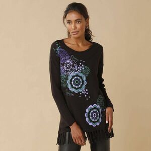 Rojtokkal és nyomattal ellátott pulóver kép