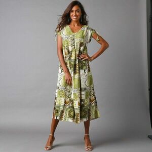 Midi ruha rövid ujjú és nyomtatott kép