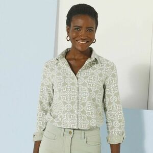 Nyomtatott chambray ing kép