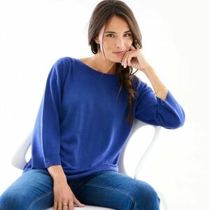 Pulóver csónak nyakkal és 7/8 ujjal kép