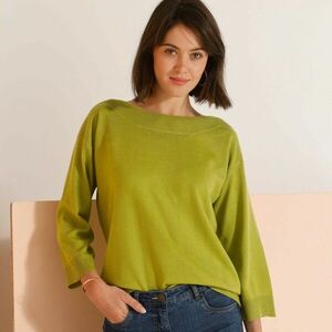 Pulóver csónak nyakkal és 7/8 ujjal kép