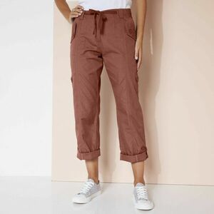 Egyenes nadrág zsebekkel és szárakkal, vászonból kép