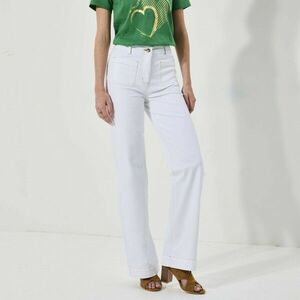 Széles farmer, 160 és 165 cm közötti méretek esetén, belső lábszárhossz 78 cm. kép