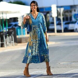 Crepon midi ruha nyomtatással kép