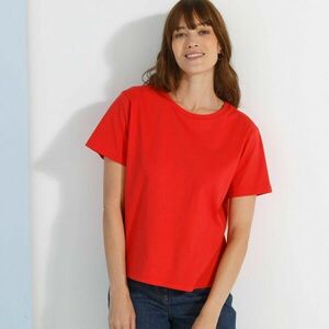 Egyenes ing rövid ujjakkal és kerek nyakkivágással kép