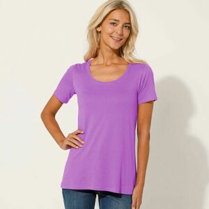 Egyszínű, kerek nyakú póló, organikus pamutból készült kép