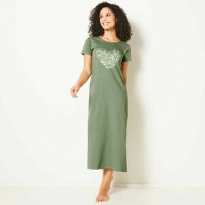 Hosszú hálóing, rövid ujjú, szív nyomtatással kép