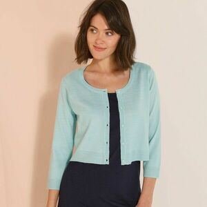 Kötött, gombos boleró 3/4-es ujjakkal kép