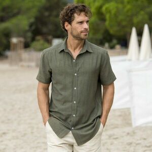 Stretch pamut-vászon ing rövid ujjú inggel kép