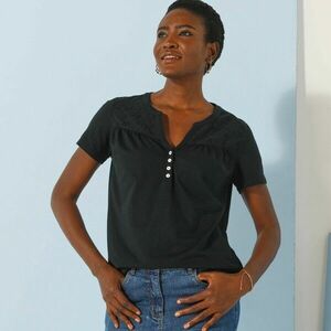 Póló gombos nyakkivágással, rövid ujjú és madeira kép