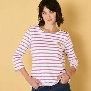 Csíkos póló szív hímzéssel, organikus pamutból kép