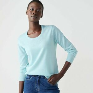 Egyszínű pulóver kerek nyakkivágással kép