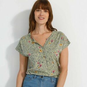 Póló tunéziai nyakkivágással, rövid ujjakkal és nyomtatással kép