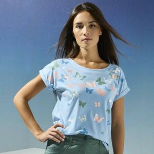 Rövid ujjú póló, pillangókkal nyomtatva kép