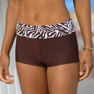 Fürdőruha állítható derékpánttal és zebramintával kép