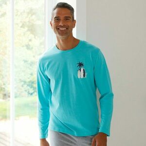 Hosszú ujjú pizsama póló, szörf motívummal kép