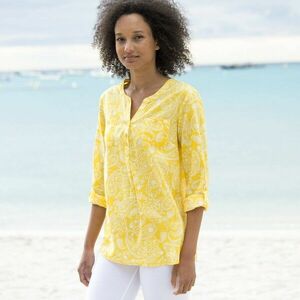 Tunika felhajtott ujjú, nyomtatott kép