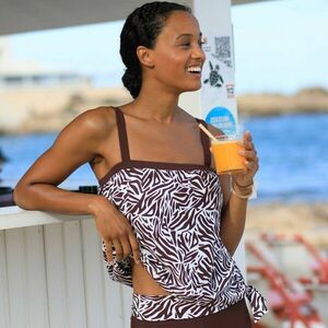 Úszó tankini top zebramintával kép