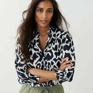 Blúz könyökig érő ujjakkal és nyomtatással kép