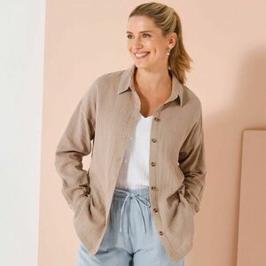 Muszlin oversize ing gombolt hasítékkal kép