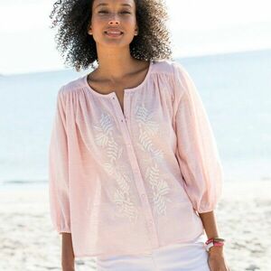 Blúz hímzéssel és 3/4 ujjal kép