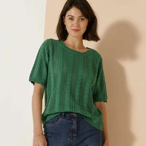 Blúz kerek nyakkivágással, csipkekötésből készült blúz kép