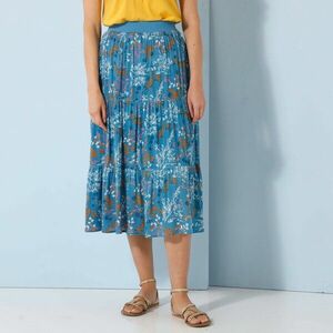 Midi fodros szoknya virágmintával kép