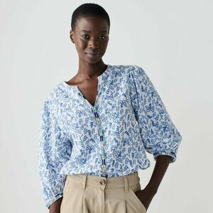 Hímzett pamut blúz nyomtatással kép