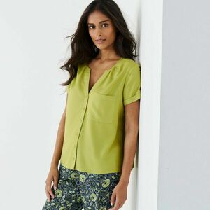 Egyszínű viszkózból készült blúz, rövid ujjú kép