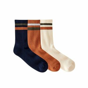 3 pár bordázott csíkos zokni szett kép