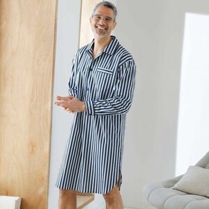 Csíkos pizsama ing, pamut puplinból kép