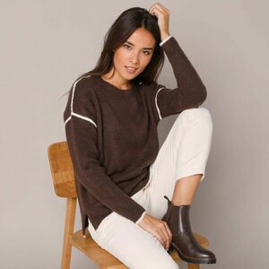 Széles pulóver kontrasztos szegéllyel kép